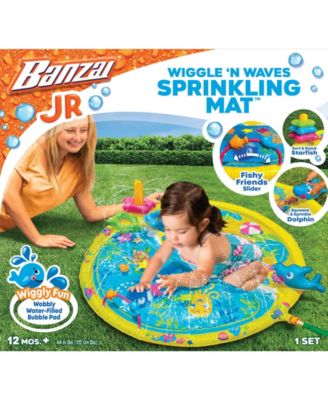 Banzai Jr. Wiggle'N Waves Sprinkling Mat - 44" Wobbly Activity Water Sprinkling Play Mat, 12 Months and Up