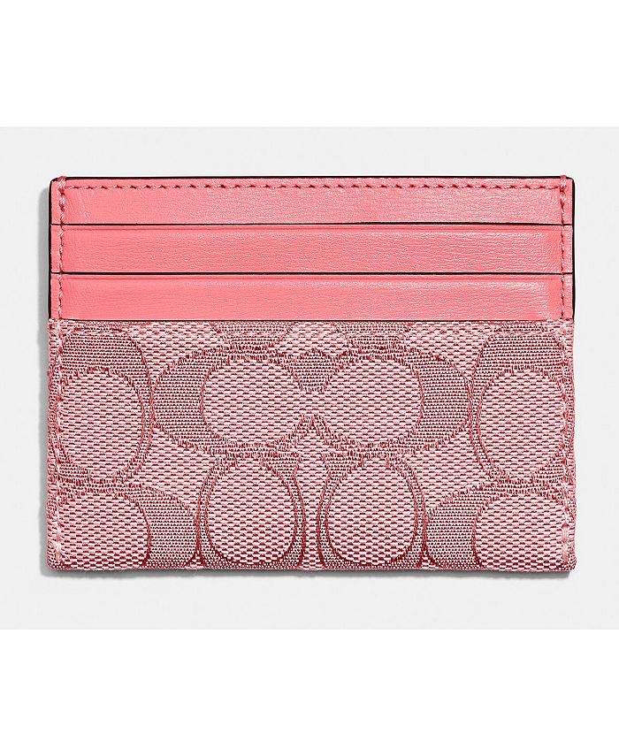 COACH Signature Jacquard Flat Card Case Macy's