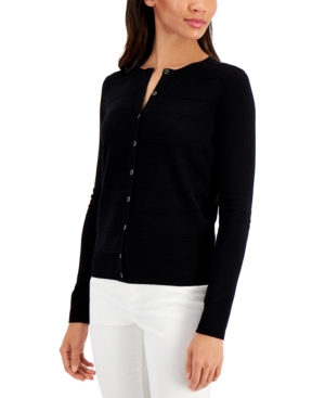 Charter Club Pointelle-Stripe Cardigan Created for Macy's