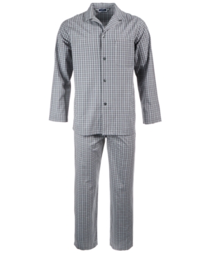 Shop Club Room Men's Triple Window Check Pajama Set, Created For Macy's In Grey