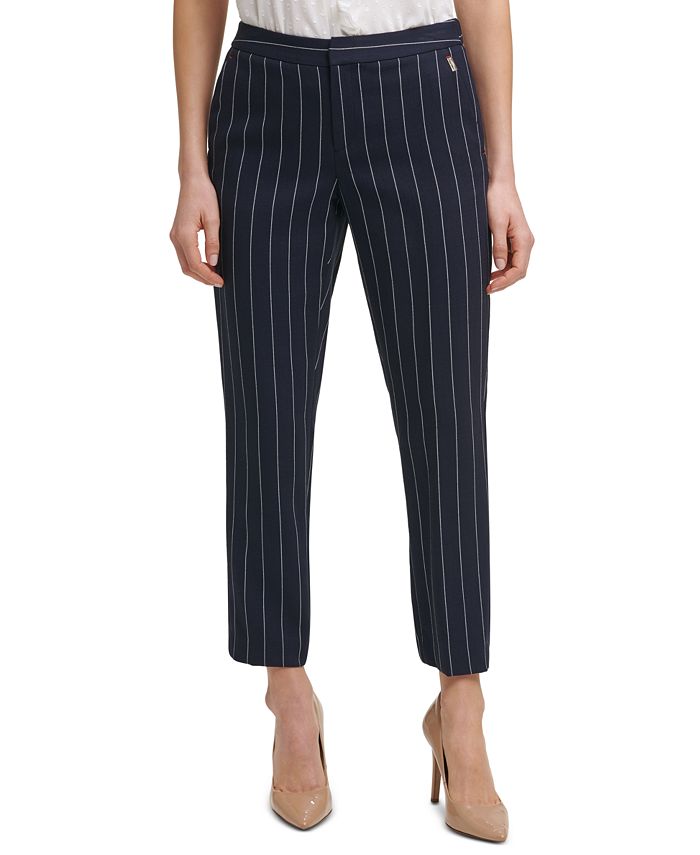Tommy Hilfiger Sloane Pinstriped Ankle Pants - Macy's