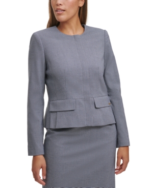 Calvin Klein Checked Peplum Jacket