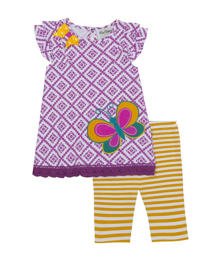 Rare Editions Little Girls Applique Top and Legging Set - Macy's