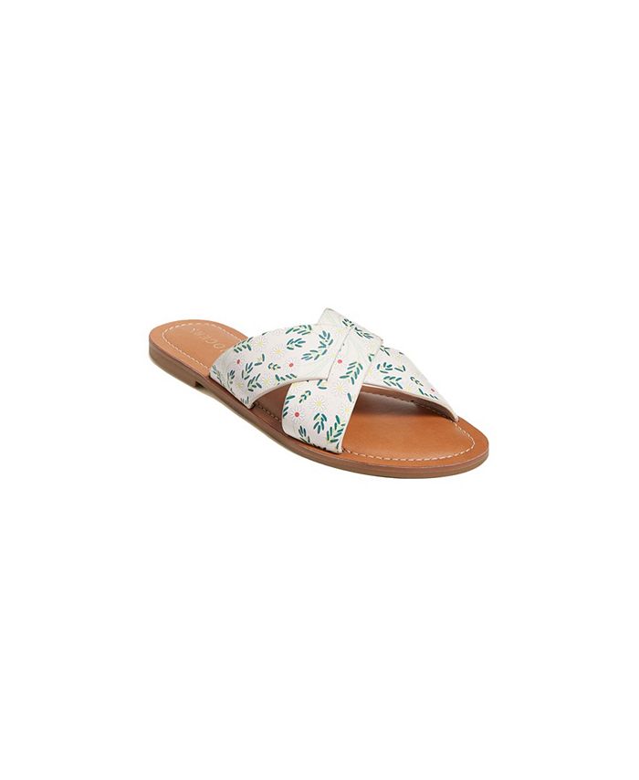 Jack Rogers Women s Slotted Daisy Print Sloane X Band Flat Sandal