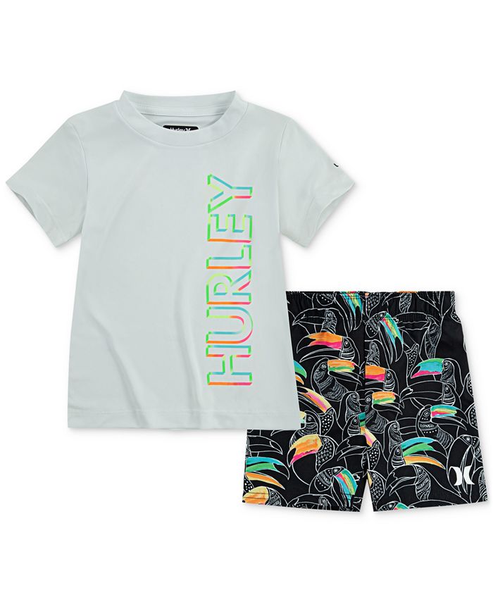 Hurley Baby Boys 2-Pc. Beach Bird Shirt and Shorts Swim Set - Macy's