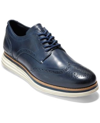Cole Haan Men’s LunarGrand Wingtip Oxford | Navy Suede & Mesh, GUC Cole Haan Lunargrand Mens US 8M Wingtip Oxford Shoes Suede  main image 4