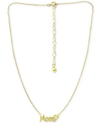 Mom Heart Pendant Necklace, 16" + 2" extender, Created for Macy's