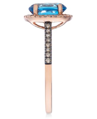 Amethyst (1-3/8 ct. t.w.) & Diamond (1/4 ct. t.w) Ring in 14k Rose Gold (Also in Citrine, Deep Sea Blue Topaz, Green Quartz, Peridot, Opal & Sky Blue Topaz)