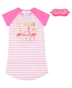 Big Girls Stripe Sleepshirt with Mask