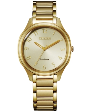Citizen Eco-drive Women's Gold-tone Stainless Steel Bracelet Watch 35mm In Champagne