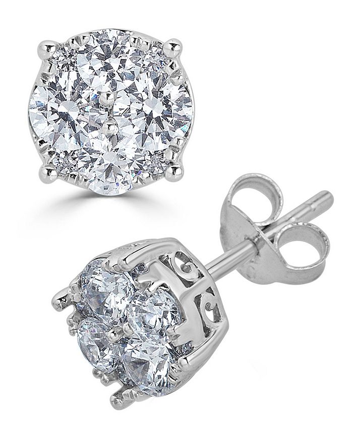 Macy's Diamond Stud Earrings (3/4 ct. t.w.) in 14K White Gold Macy's