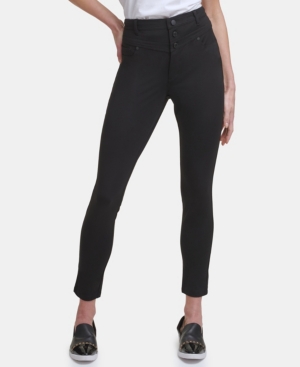 Karl Lagerfeld Women's High Waisted Seasonless Compression Pant In Black