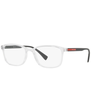 Prada Ps 04iv Men's Rectangle Eyeglasses In Crystal