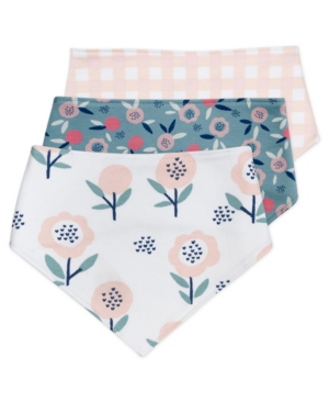 Mac & Moon Baby Girls Bandana Bib with Bunny Floral Prints 3 Pack