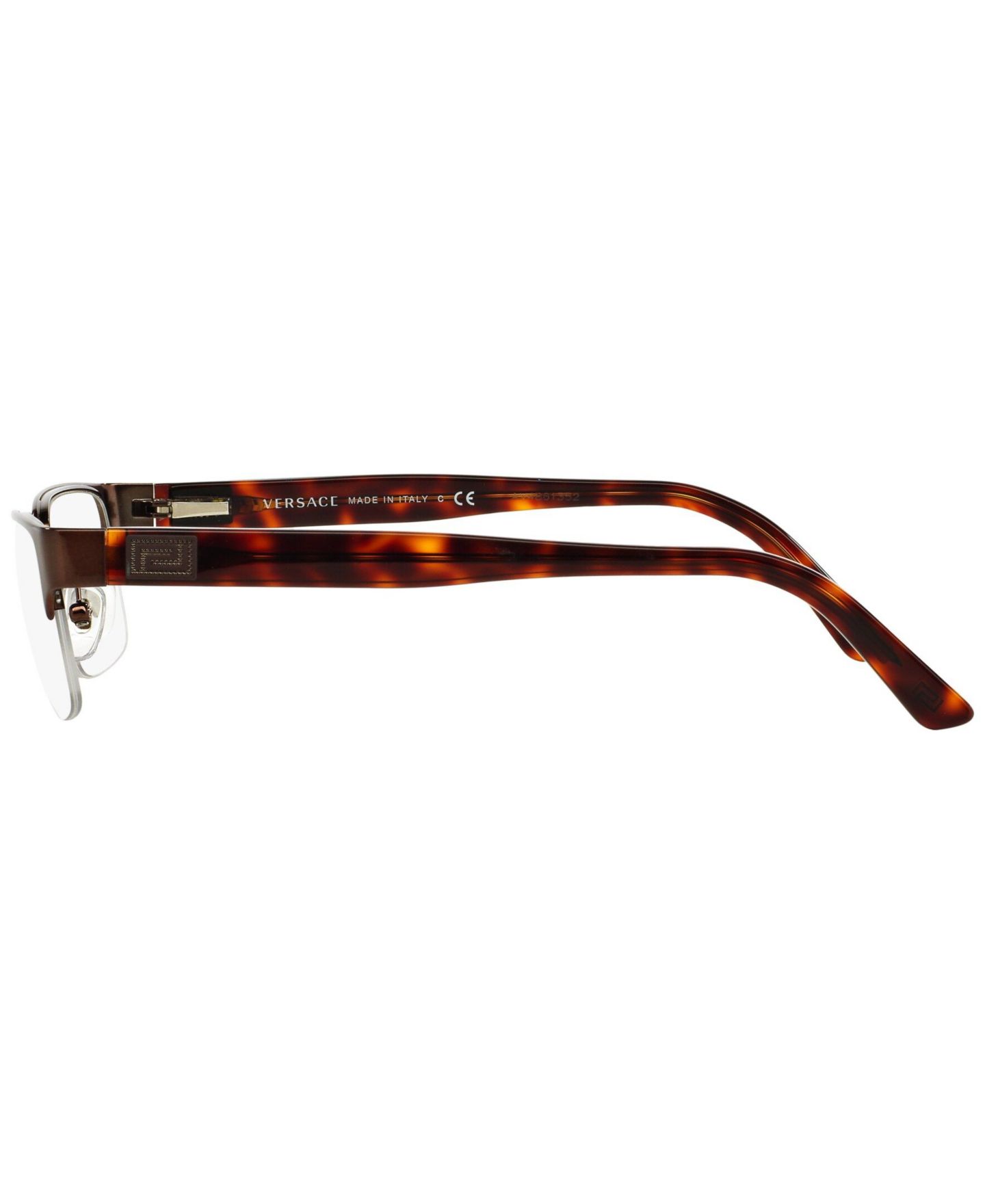Мужские очки Versace Man Rectangle Metal VE1184 Eyeglasses, цвет: Коричневый — фото 2