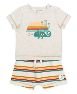 Mac & Moon Baby Boys 2 Piece Short Set with Chameleon Print