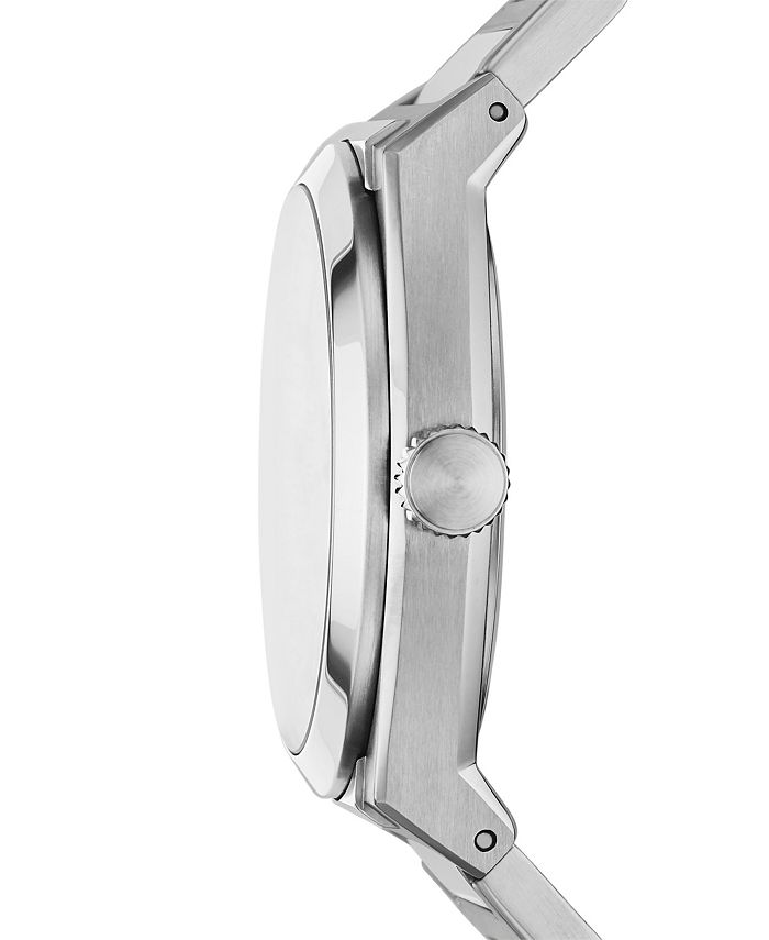 Fossil Men's Everett Silver-Tone Stainless Steel Bracelet Watch 42mm ...