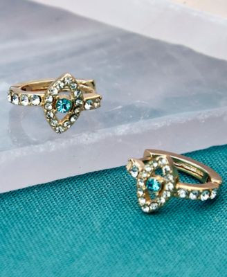 Gold-Tone Evil Eye Huggie Hoop Earrings