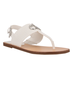 Calvin Klein Women's Brook Logo Thong Flat Sandals Women's Shoes