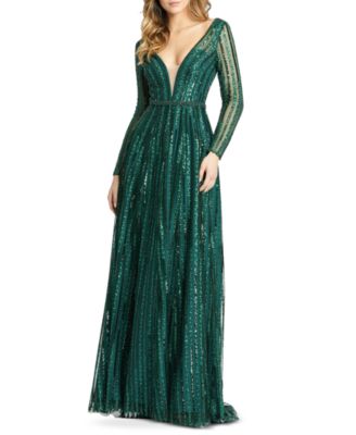 macys green long sleeve dress