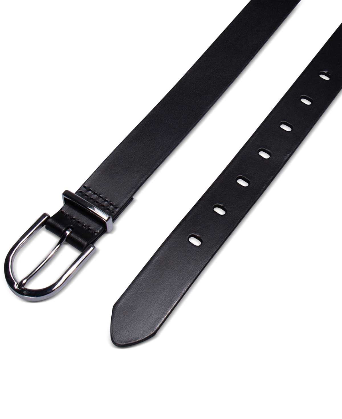 Calvin Klein Women's Rounded Buckle Trouser Pant Dress Belt In Black