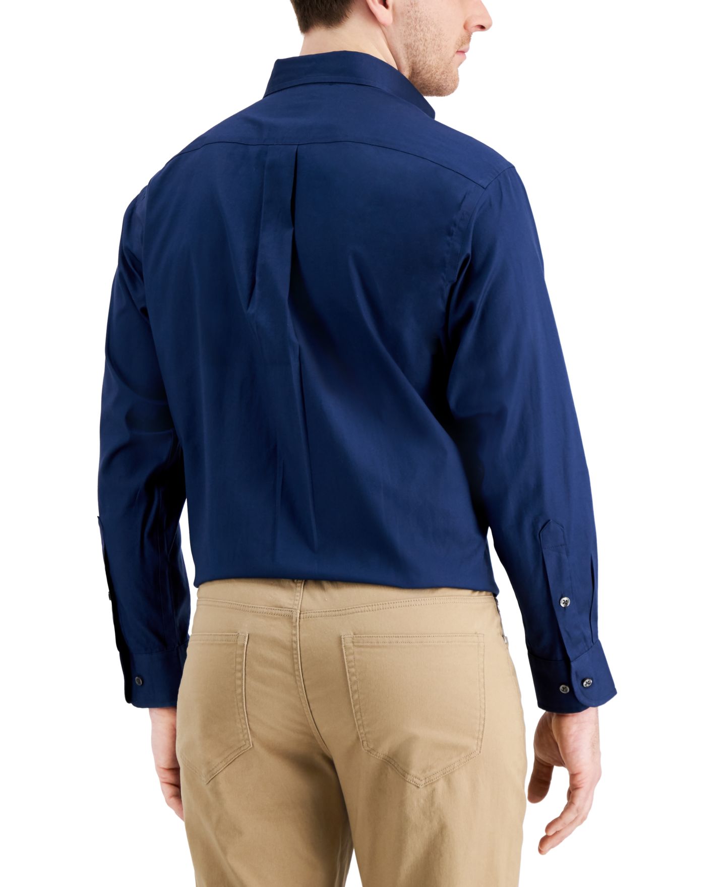 Мужская рубашка Club Room Regular Fit Pinpoint Dress Shirt, цвет: Глубокий океанский — фото 5