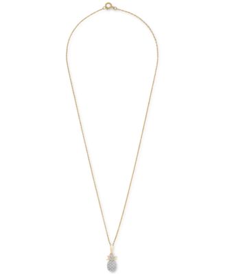 Diamond Pineapple 18" Pendant Necklace (1/10 ct. t.w.) in 10k Gold