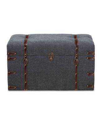 Palma Modern and Contemporary Transitional Fabric Upholstered Storage Trunk Ottoman
