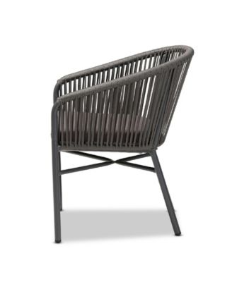 CLOSEOUT Marcus Modern and Contemporary Rope and Metal Outdoor Dining Chair