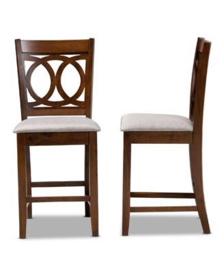 Lenoir Modern and Contemporary Fabric Upholstered 2 Piece Counter Height Pub Chair Set