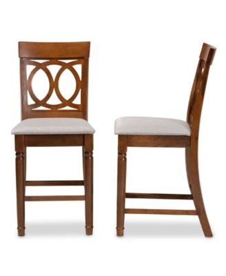 Violet Modern and Contemporary Fabric Upholstered 2 Piece Counter Height Pub Chair Set