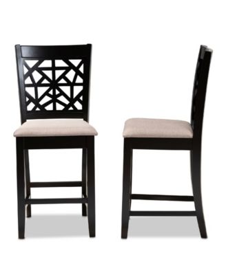 Devon Modern and Contemporary Fabric Upholstered 2 Piece Counter Height Pub Chair Set