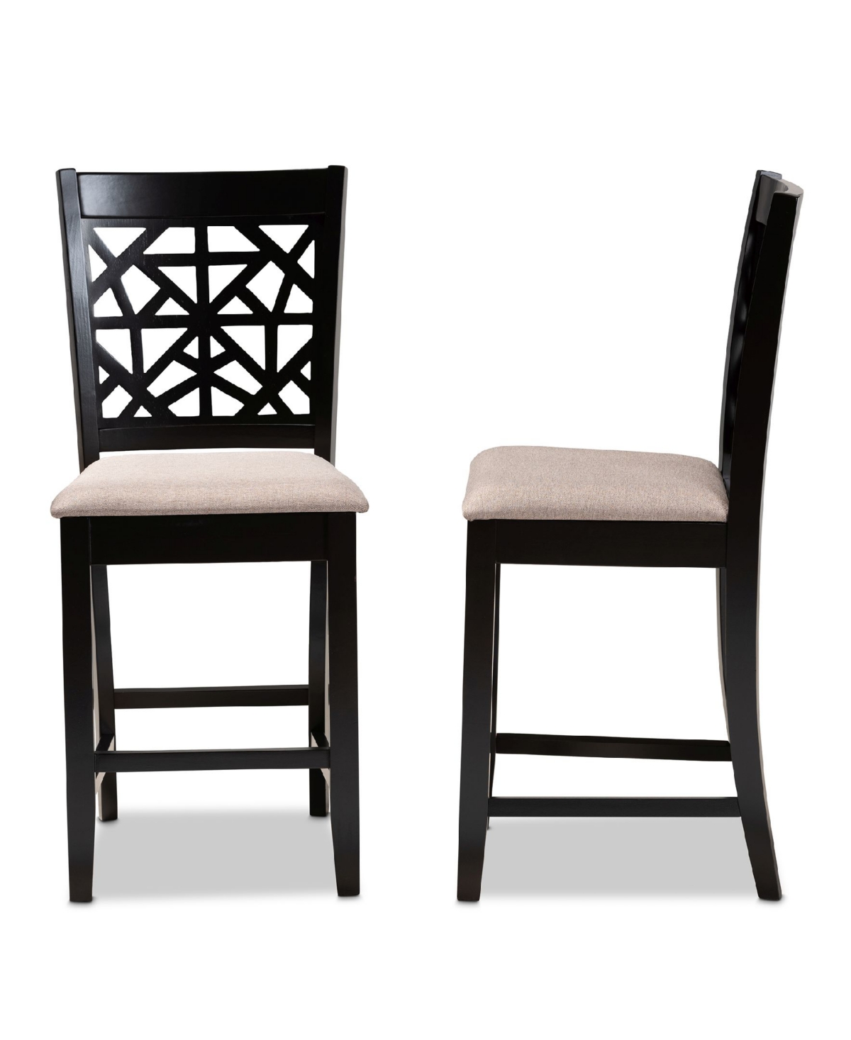 Devon Modern and Contemporary Fabric Upholstered 2 Piece Counter Height Pub Chair Set