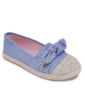 Nautica Little Girls Striped Chambray Knotted Espadrille Flats