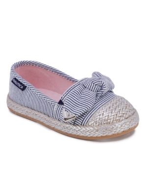 Nautica Toddler Girls Metallic Stripe Knotted Espadrille Flats