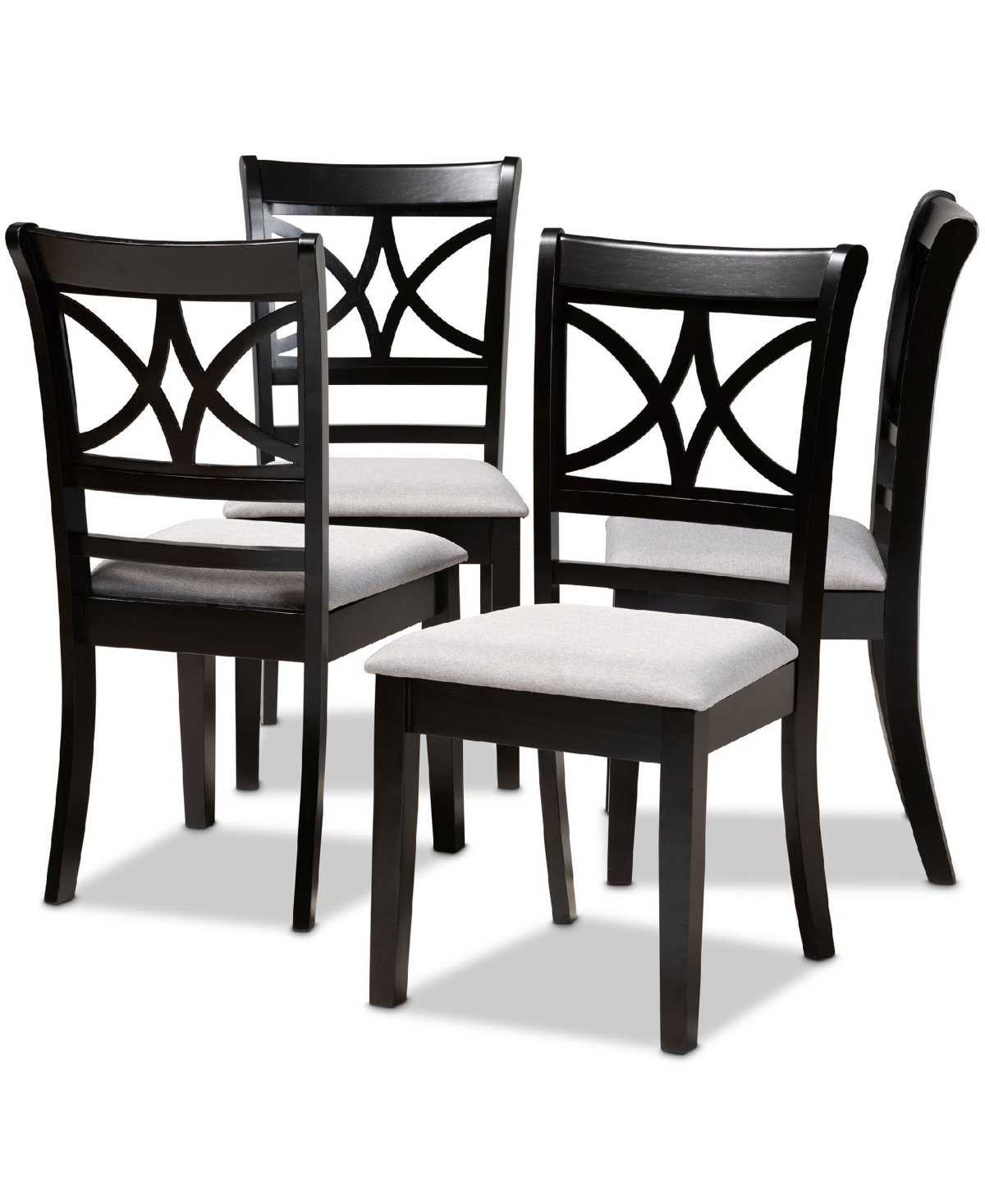 Clarke Modern and Contemporary Fabric Upholstered 4 Piece Dining Chair Set