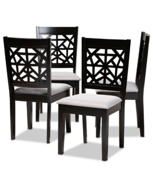 Baxton Studio Jackson Modern And Contemporary Fabric Upholstered 4 Piece Dining Chair Set In Gray