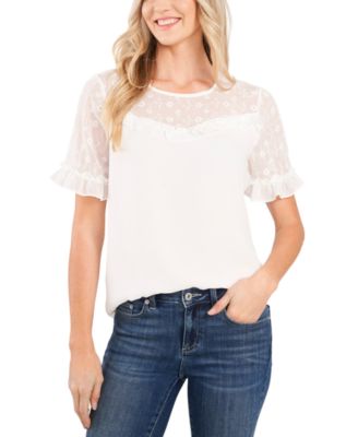 cece divine floral ruffle blouse