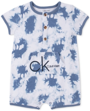 Calvin Klein Baby Boys Tie-Dye Logo Knit Romper