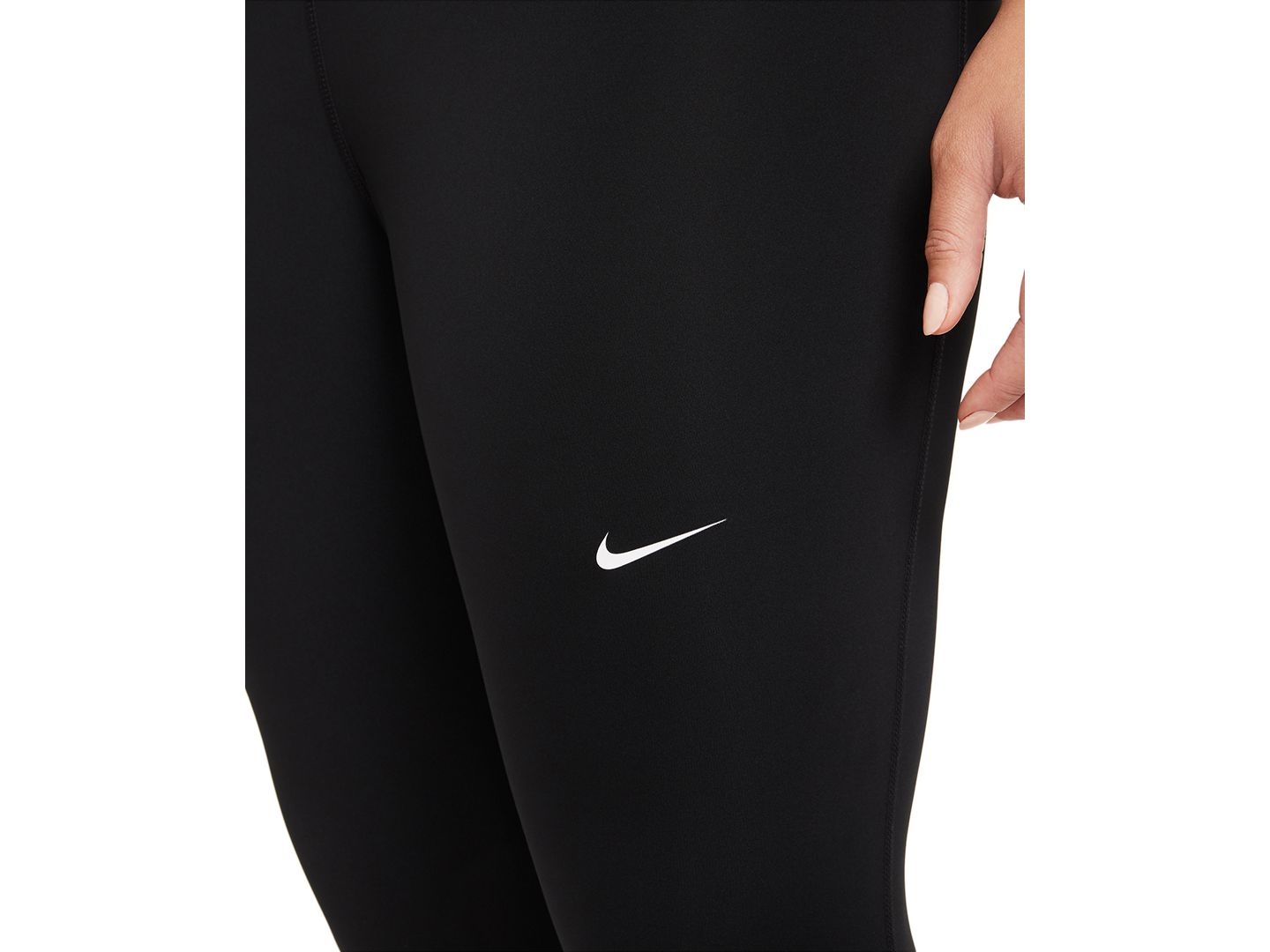 Женские леггинсы Nike Pro 365 Plus Size, цвет: Чёрный / Белый — фото 5