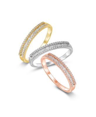 Diamond Double Row Band in (1/4 ct. t.w.) in 14k Gold, White Gold or Rose Gold