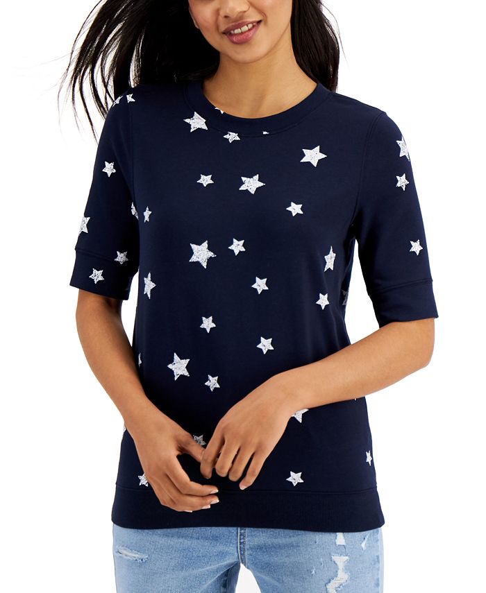 Style & Co Lightweight French Terry Sweatshirt, Created for Macy's - Macy's