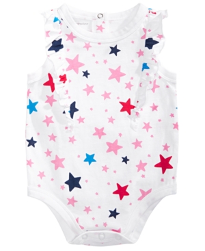 First Impressions Baby Girls Star-Print Cotton Bodysuit Created for Macy's