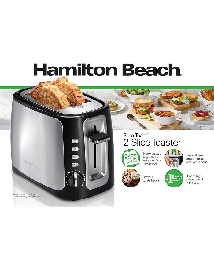 Hamilton Beach SureToast™ 2 Slice Toaster with Toast Boost to Lift Smaller Breads Macy's