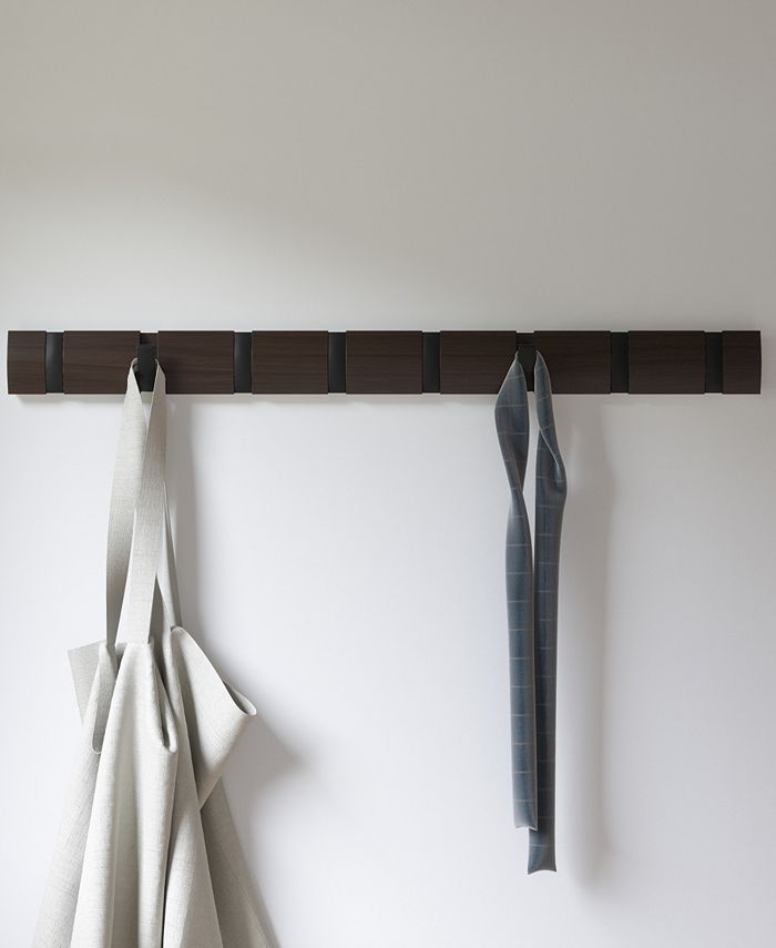 umbra flip 8 hook wall mounted floating coat rack