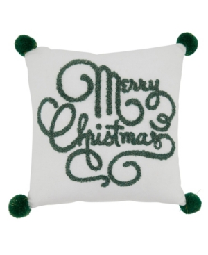 SARO LIFESTYLE MERRY CHRISTMAS DESIGN PILLOW COVER, 12" X 12"