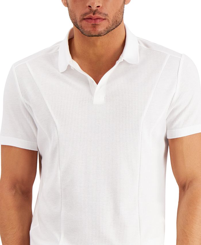 Alfani Men's Regular-Fit Pieced Ribbed-Knit Polo Shirt, Created for ...