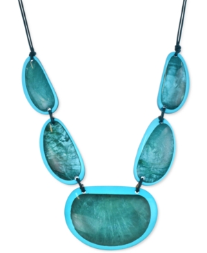 Style & Co Resin Statement Necklace, 21-1/2" + 3" Extender, Created For Macy's In Turquoise
