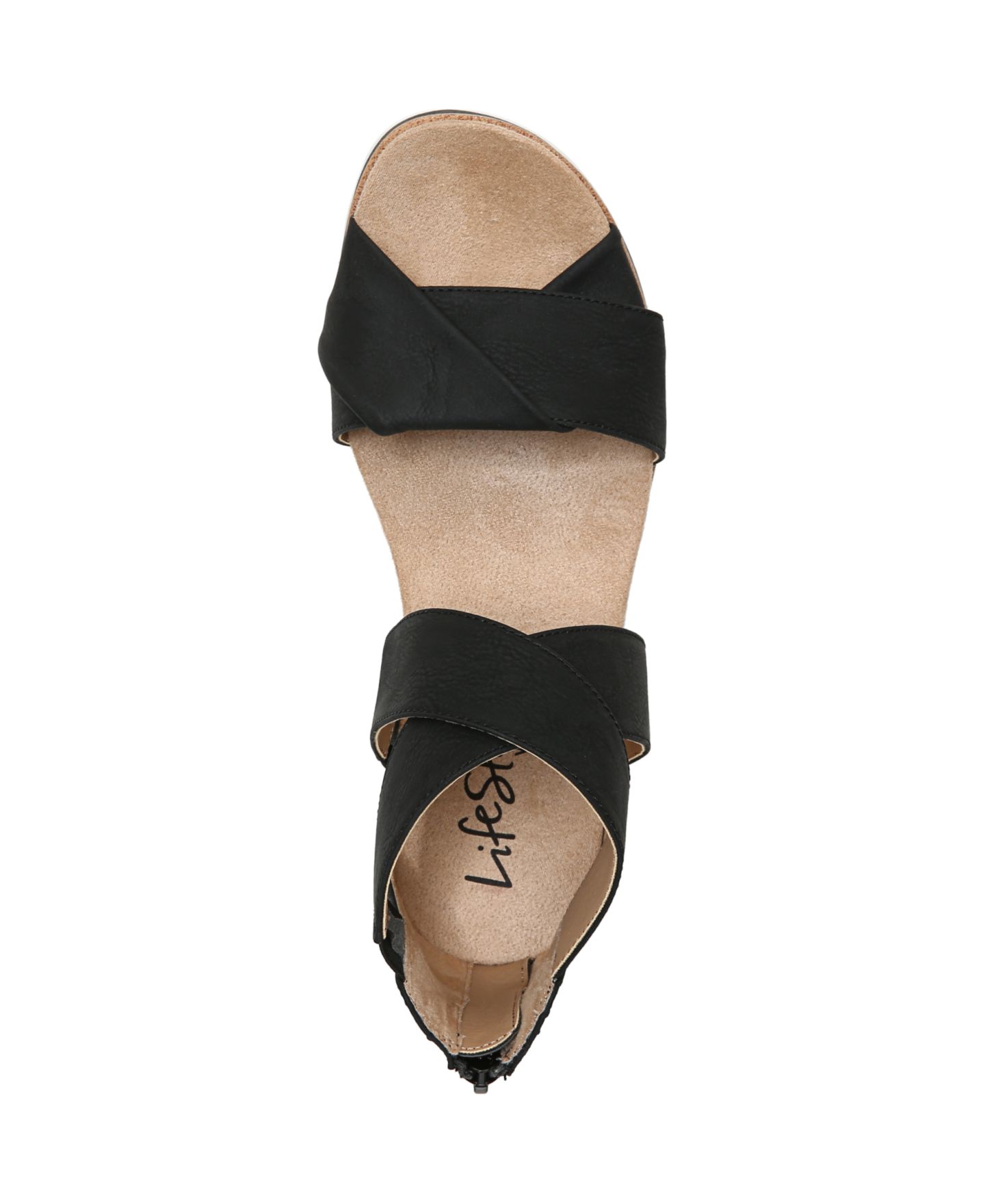 Женские сандалии LifeStride Zoom Round Open Toe Crisscross Wedge, цвет: Чёрный — фото 4
