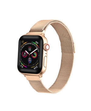 Shop Posh Tech Men's And Women's Rose Gold Skinny Metal Loop Band For Apple Watch 42mm In Multi